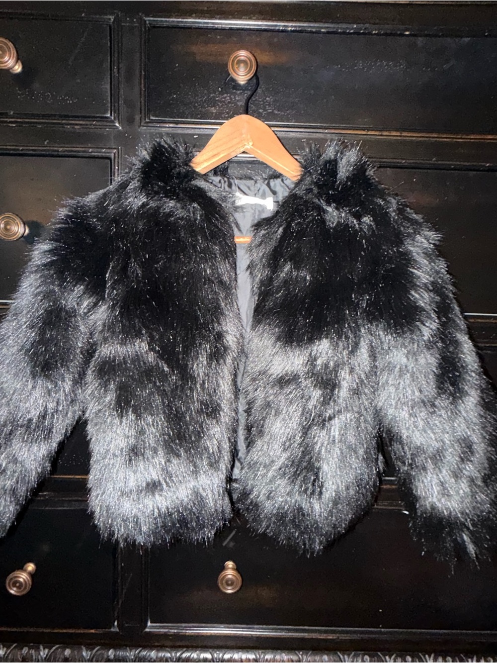H&M Black Faux Fur Kids Jacket